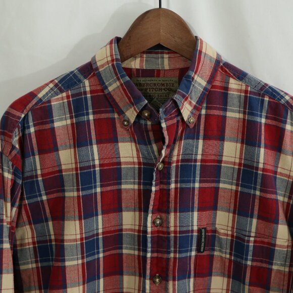 1980’s Vintage Abercrombie & Fitch “The Big Shirt” Plaid Button Down Men’s XL - Picture 1 of 9